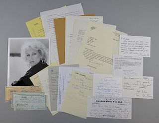 Collection of contracts, letters & cheques, signatures including Caroline Munro, Honor Blackman, Jaq