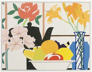 Tom Wesselmann - Still Life with Petunias Lilies and Fruit