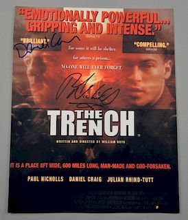 The Trench, photographic print signed by Daniel Craig & Paul Nicholls, 10 x 8 inches.Provenance: Thi