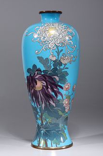 Japanese Cloisonne Enameled Meiji Period Vase