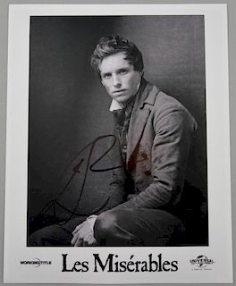 Eddie Redmayne, Les Miserables signed photo, 10 x 8 inches.Provenance: This lot has been consigned b