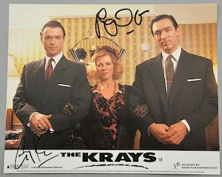 The Krays, Front of house card, signed by Gary & Martin Kemp, 10 x 8 inches.Provenance: This lot has