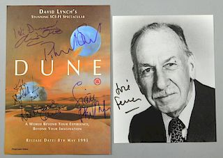 Dune Video press card signed by five including Alicia Witt, Patrick Stewart, Kyle MacLachlan, Sian P