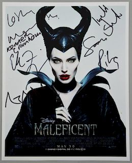 Maleficent, promotional photograph signed by six including Angelina Jolie, Elle Fanning, Imelda Stau