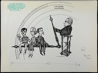 William Bill Hewison, original cartoon, I have been here before, Old Vic 1980, Keith Drinkel, Jennif
