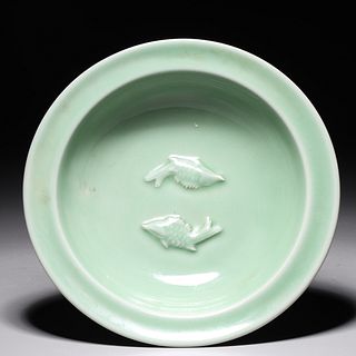 Chinese Celadon Glazed Fish Bowl