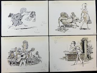 William Bill Hewison, 8 original cartoon, Hewison's people from Punch, (Sheet 11 14.5). Provenance;