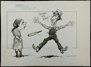 William Bill Hewison, original cartoon, Infidelities, Lyric Hammersmith, Punch 9 Sep 1987, Saskia Re