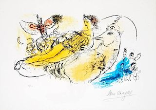 Marc Chagall 'L'AccordÃ©oniste' Lithograph, Signed Edition
