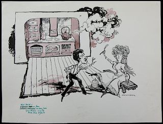 William Bill Hewison, original cartoon, Miss Julie, Lyric Studio, Punch 23 Jan 1983, Stephen Rea, Ch