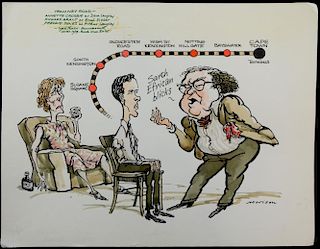 William Bill Hewison, original cartoon, Tramway Road, Lyric Theatre, Hammersmith, Punch 31 Oct 1984,