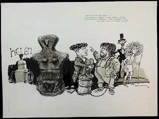 William Bill Hewison, original cartoon, The bite of the night, RSC The Pit, Punch 23 Sept 1988, Davi