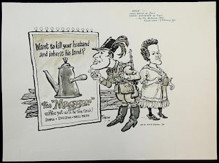 William Bill Hewison, original cartoon, Have, RSC, The Pit Barbican, Punch 9 Feb 1990, John Ramm, Na