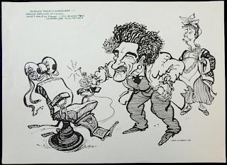William Bill Hewison, original cartoon, Scenes from a marriage, RSC Barbican, Punch 5 Nov 1986, Trev
