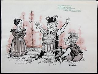 William Bill Hewison, original cartoon, A midsummer night's dream, Cottesloe Theatre, Punch 8 Dec 82
