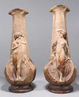 Two Art Nouveau Style Porcelain Vases