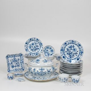 Group of Meissen Blue Onion Porcelain Tableware