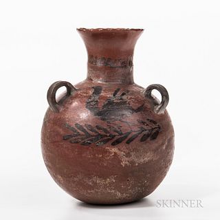 Mexican Redware Pottery Jar