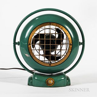 Vintage Polar Club Green-painted Electric Table Fan
