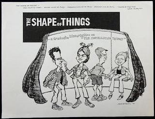 William Bill Hewison, original cartoon, The shape of things, Almeida, opened 30 May 2001, Paul Rudd,