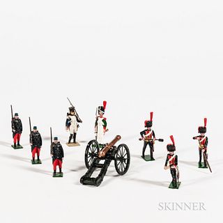 Nine Tradition French, Dutch, and Polish Miniature Soldier Sets