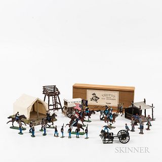 Collection of Miniature Civil War Soldiers, Artillery, and Diorama Pieces