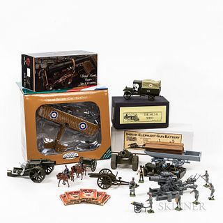Twenty-two World War I and Earlier Miniature Vehicles and Artillery Pieces