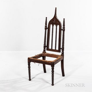 Gothic Revival Mahogany Slipper Chair