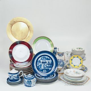 Group of Porcelain Dinner Plates and Other Tableware