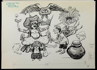 William Bill Hewison, original cartoon, Le grand magic circus, Shaftesbury Theatre, Punch 7 Feb 1979