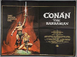 Conan The Barbarian (1982) British Quad film poster, starring Arnold Schwarzenegger, 20th Century Fo