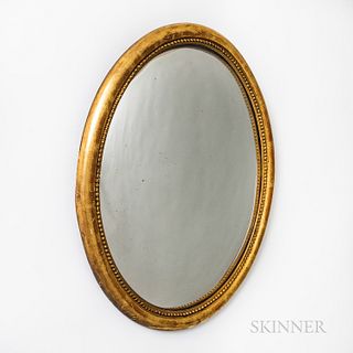Oval Parcel-gilt Convex Mirror