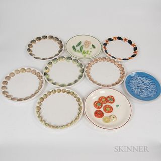 Nine Pieces of Faience Plate