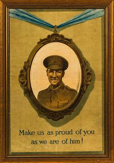 Framed British World War I Recruiting Poster