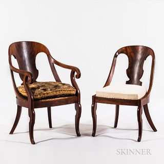 Pair of Neoclassical Mahogany Chairs