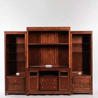 Large Georgian-style Custom Breakfront-form Entertainment Cabinet