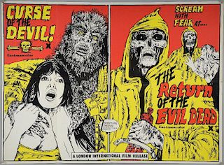 9 British Quad film posters including Curse Of The Devil / Return Of The Evil Dead, The Dynamite Tri