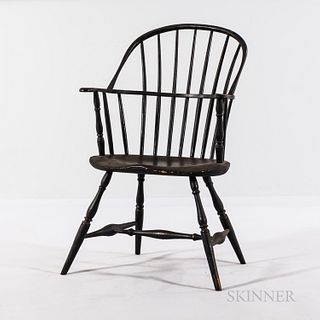 Black-painted Sackback Windsor Arm Chair