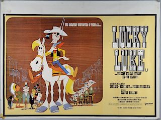 50 British Quad film posters including Lucky Luke, Get Shorty, Sexy Beast, Spiderman 3, Dante's Peak