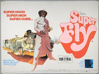 Superfly (1972) British Quad film poster, Blaxploitation starring Ron O'Neal, Columbia-Warner, folde