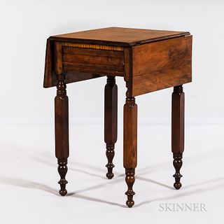 Classical Birch Drop-leaf One-drawer Work Table