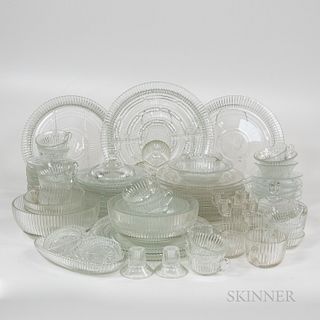 Group Anchor-Hocking Bright-cut Colorless Glass Tableware