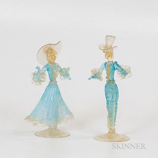 Pair of Murano Venetian Glass Figures