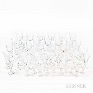 Fifty Pieces of Empire Colorless Bright-cut Crystal Stemware