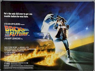 Back To The Future (1985) British Quad film poster, starring Michael J. Fox & Christopher Lloyd, Uni