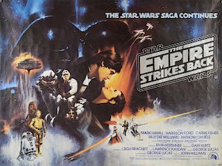 Star Wars The Empire Strikes Back, (1980) British Quad film poster, untrimmed, featuring Gone with t