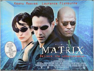 The Matrix (1999) British Quad film poster, Sci Fi starring Keanu Reeves & Laurence Fishburne, Warne