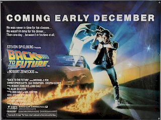 Back To The Future (1985) Advance British Quad film poster 'Coming Early December', starring Michael