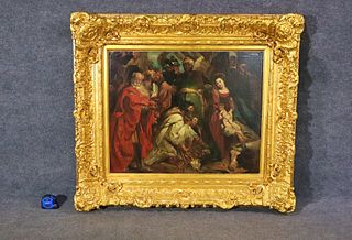 19TH C PAINTING OF THE NATIVITY