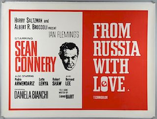 James Bond From Russia With Love (1963) British Quad film poster, red & white version, United Artist